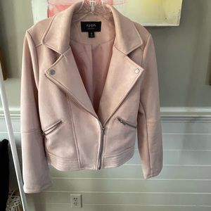 Pale pink Ultrasuede Bomber style Jacket
